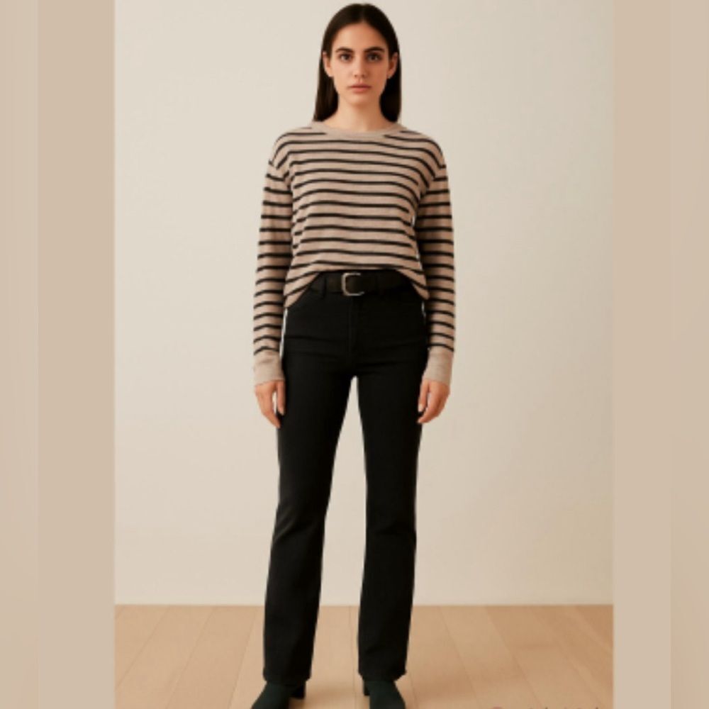 NWT Reformation Peyton High Rise Bootcut Corduroy Pants Black- Size 24
